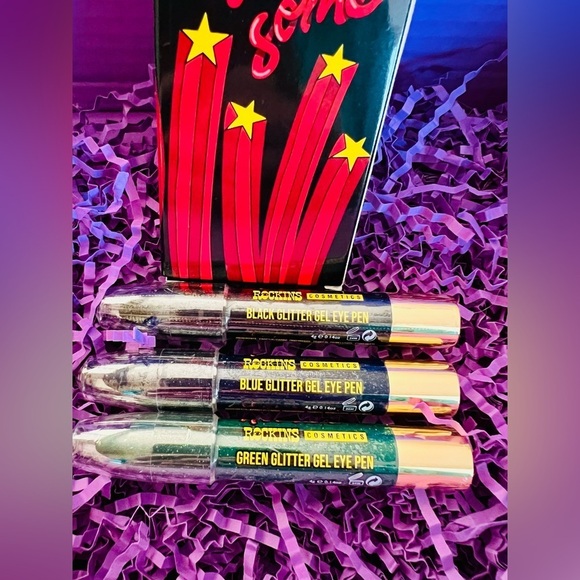Rockins Cosmetics Hot Mess Glitter Gel Eye Pens Box Set - Picture 11 of 15